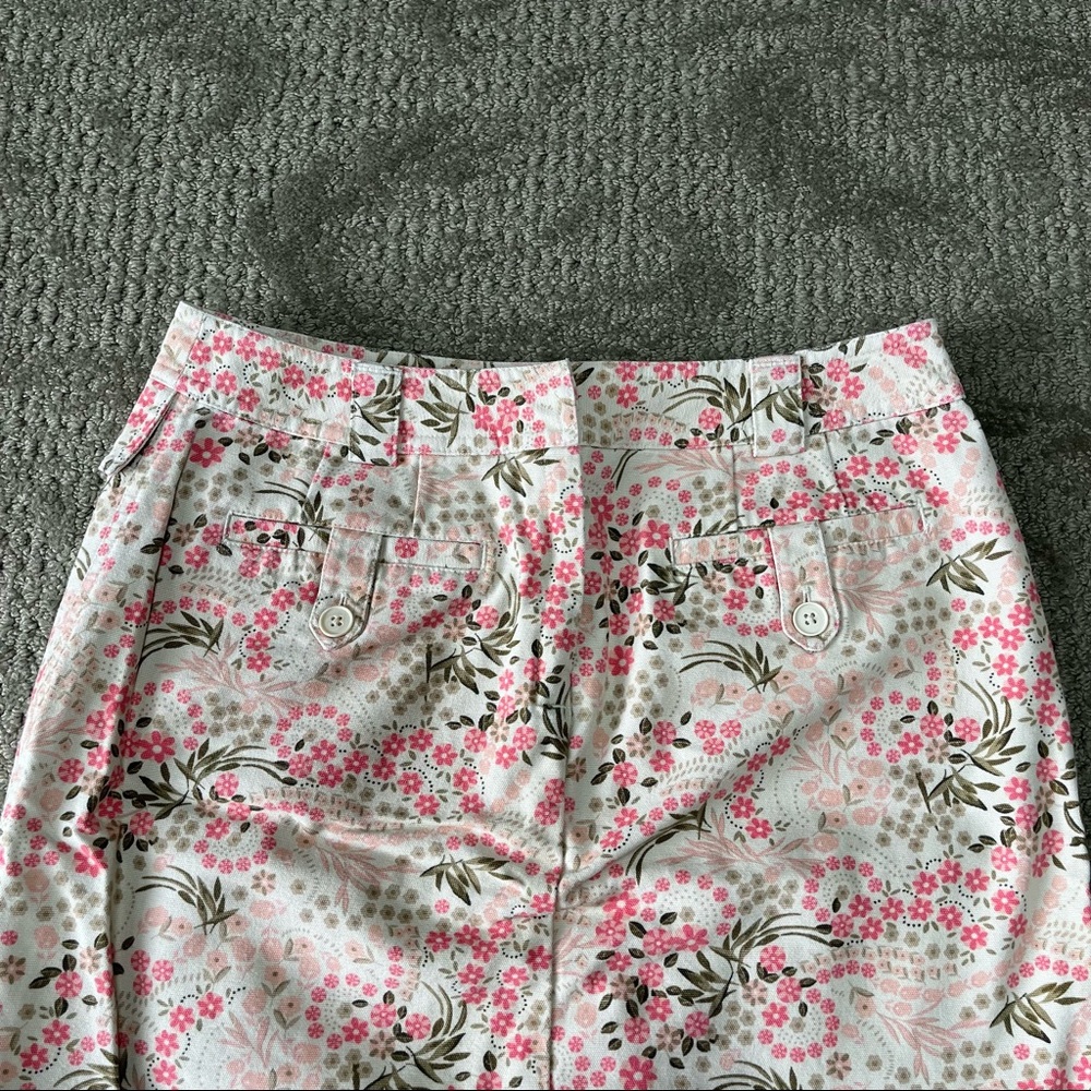 NWOT Women's 90s Y2K LOFT Floral Mini Skirt size 4 Petite 100% Cotton - Picture 2 of 6